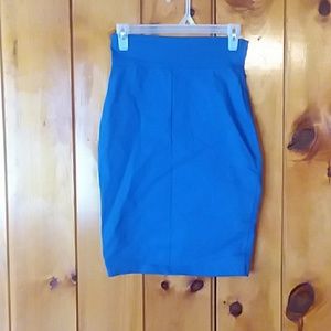 Blue pencil skirt